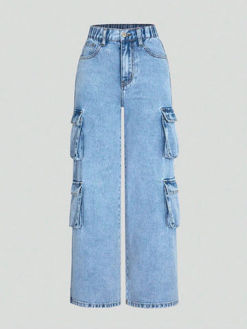 CARGO 6 POCKETS ICE BLUE JEANS
