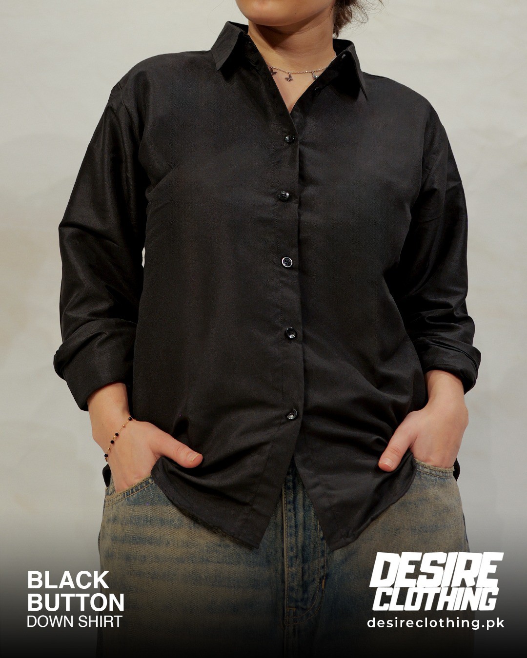 BLACK BUTTON DOWN SHIRT