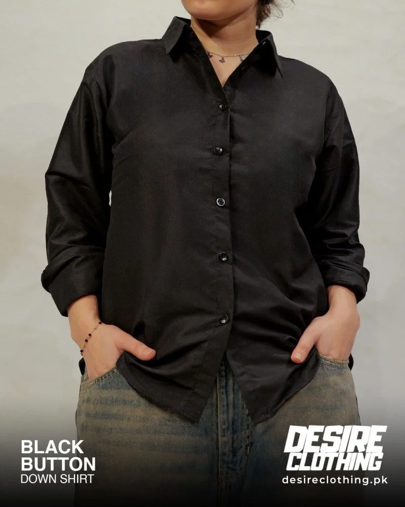 BLACK BUTTON DOWN SHIRT