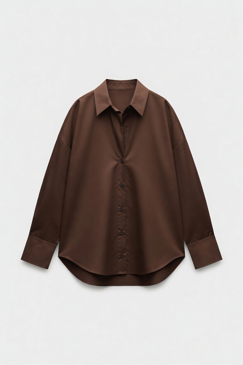 COFFE BROWN BUTTON DOWN SHIRT