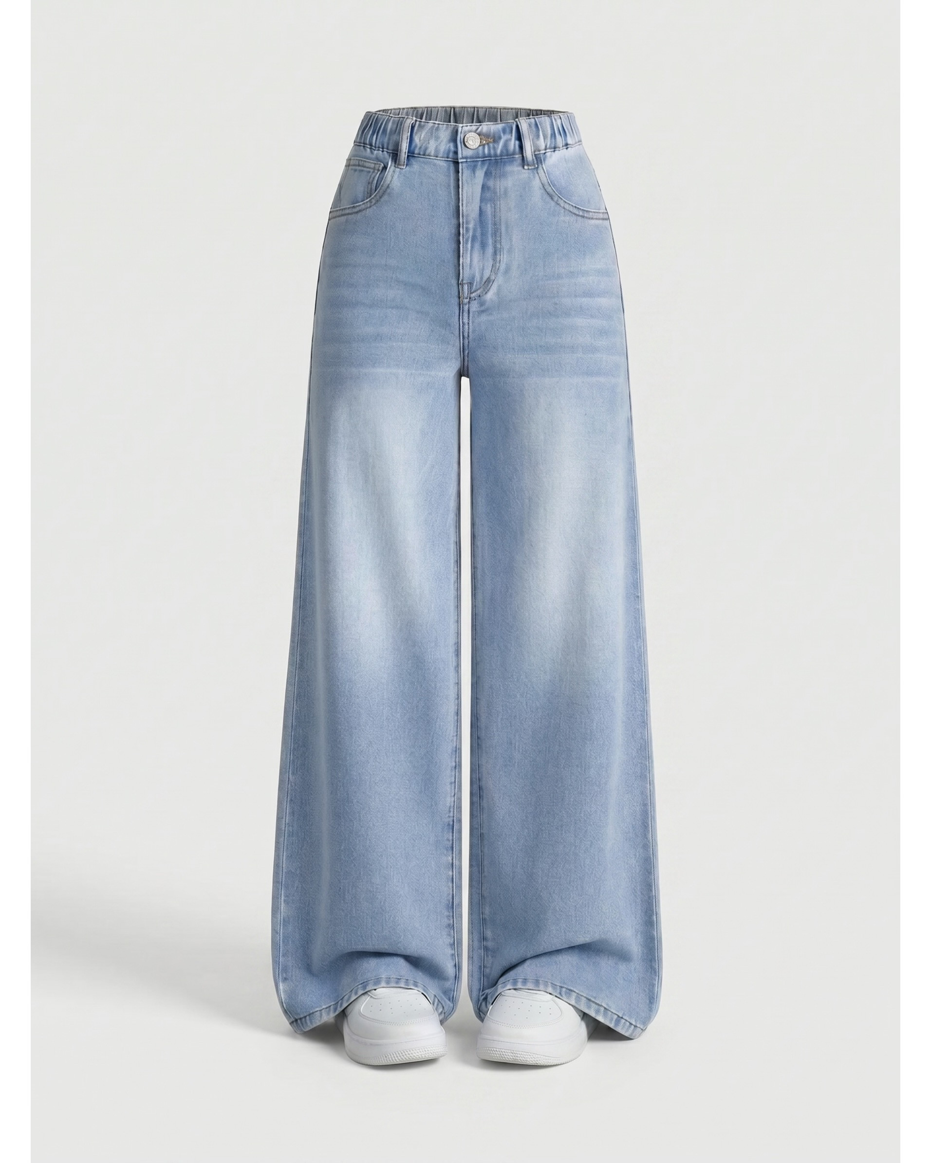 ICE BLUE BAGGY WAHSED JEANS