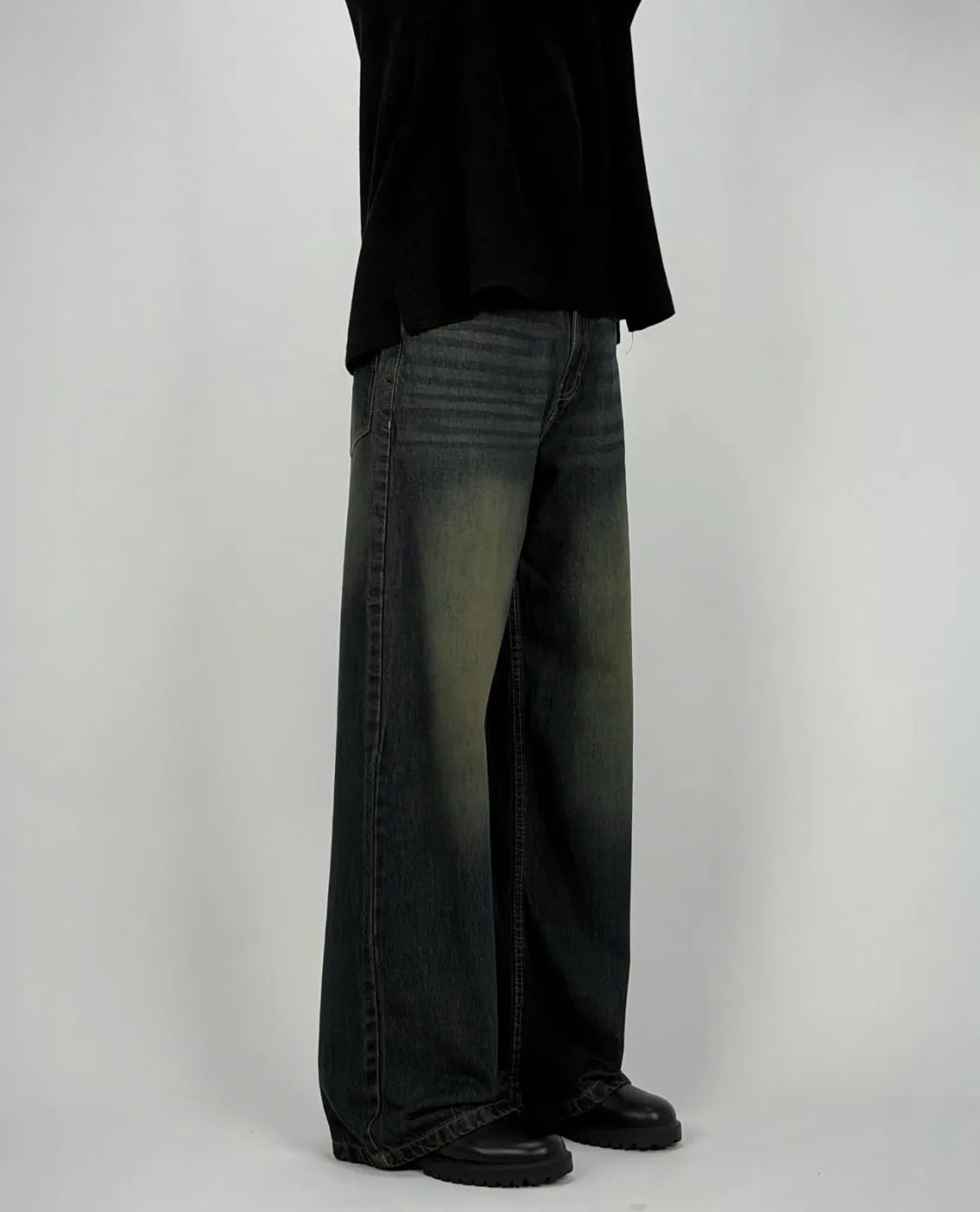 UNISEX VINTAGE WASHED BAGGY JEANS