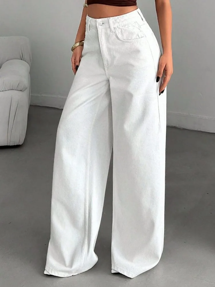 UNISEX WHITE BAGGY JEAN