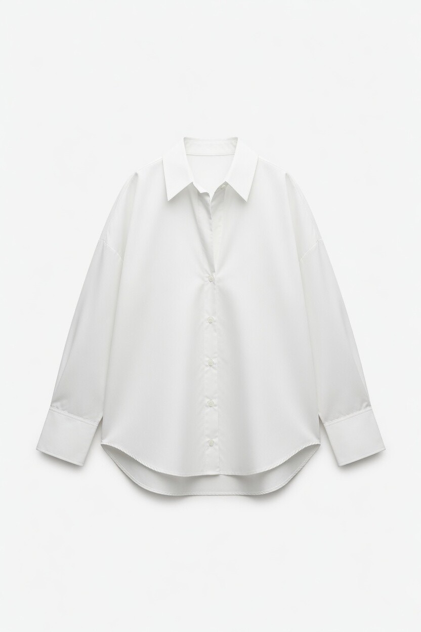 WHITE BUTTON DOWN TEE
